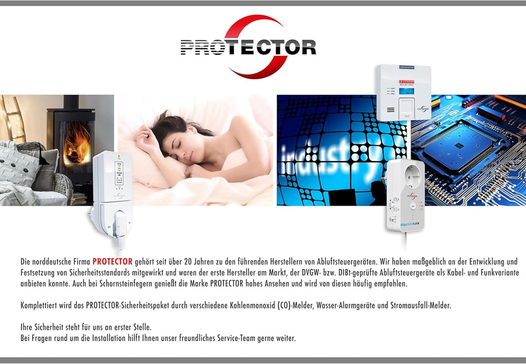 Protector Wasseralarm WA-5 Wassermelder mit externem Sensor netzbetrieben