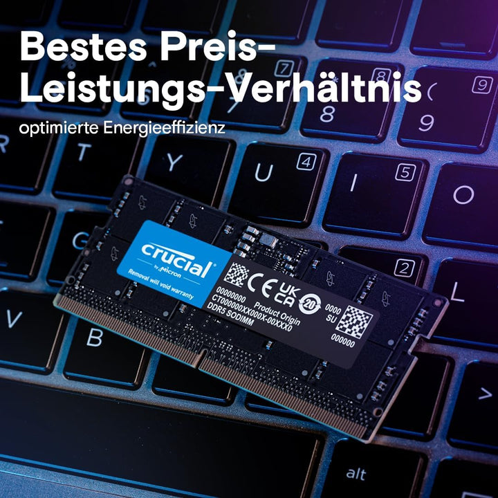 Crucial RAM 64GB Kit (2x32GB) DDR5 5600MHz (oder 5200MHz oder 4800MHz) Laptop Arbeitsspeicher CT2K32