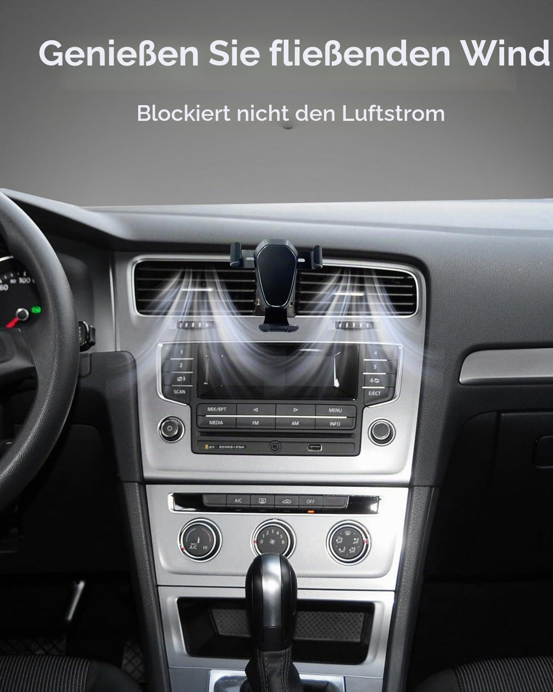 Handyhalterung für VW Golf 7 MK7 2014-2019, Kfz-Handyladestationen Handy Halter Gravity Auto Lock St