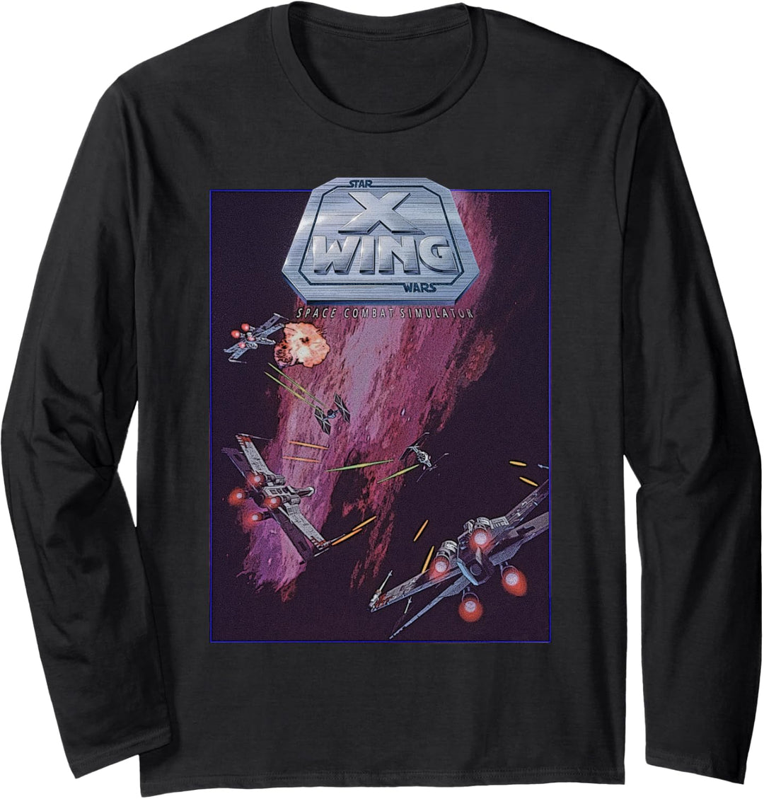 Star Wars Vintage Video Game X-Wing Simulator Langarmshirt