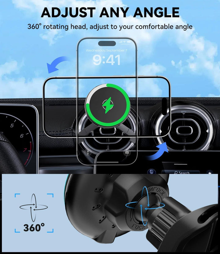Qi2 15W für MagSafe Autohalterung mit Ladefunktion für Mercedes Benz A/B/C/E/V/G-Klasse & Audi A1/A3