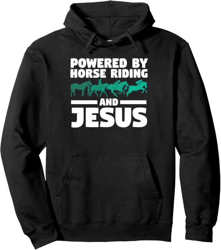 Angetrieben durch Reiten und Jesus Pullover Hoodie