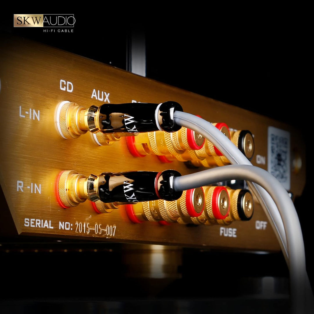 SKW Entry level 3.5mm Klinke auf 2 Cinch Y Splitter Stereo Audio Kabel (1M, Grau) 1M Entry level, 1M