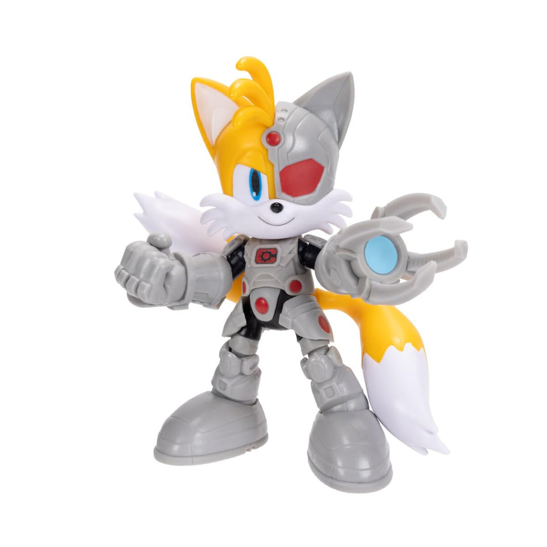 DC x Sonic Tails als Cyborg 13 cm grosse Actionfigur, offiziell lizenziert von Jakks Pacific, hochbe