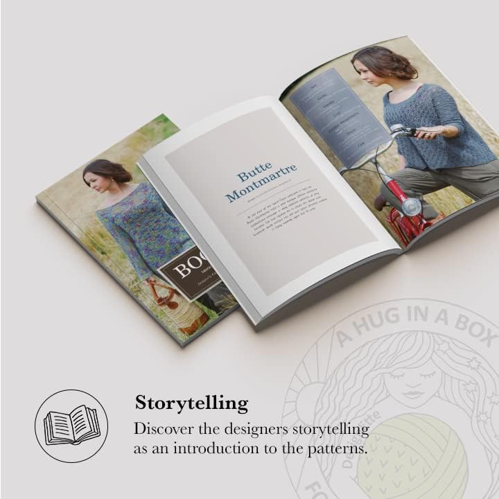 DesignEtte Strickset DIY Sommerpulli Butte Montmartre Strickset mit 7 Knäulen reiner Merino Wolle, i