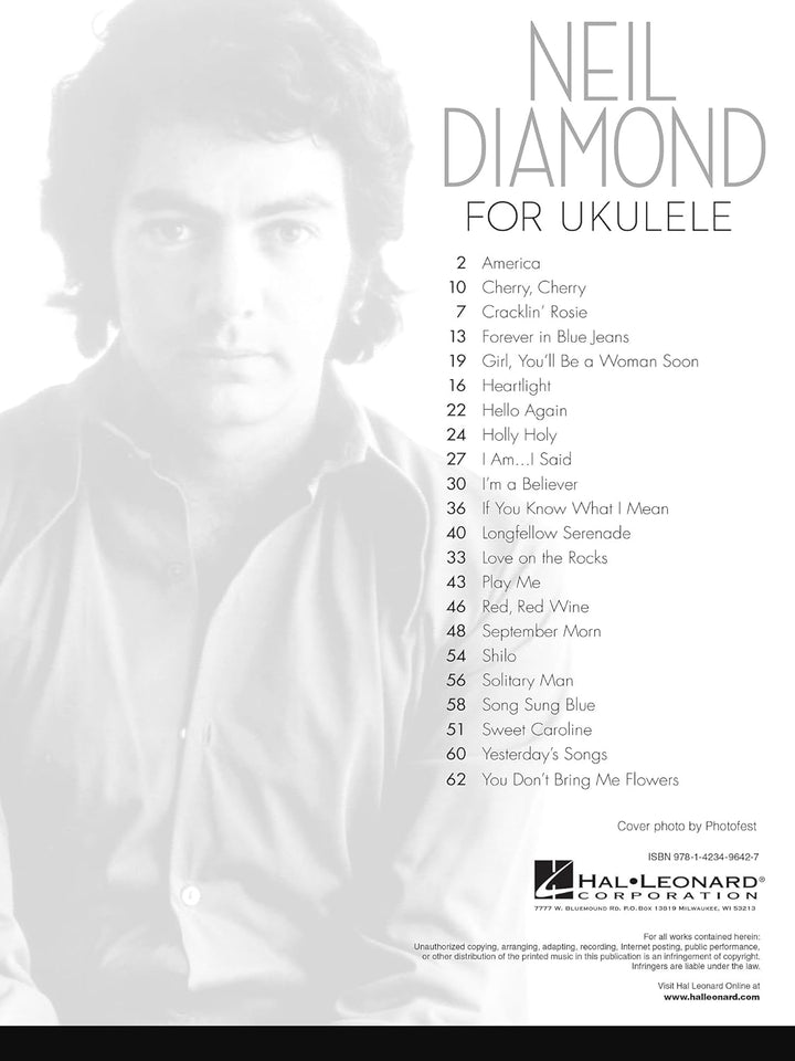 Neil Diamond For Ukulele: Songbook für Ukulele, Taschenbuch