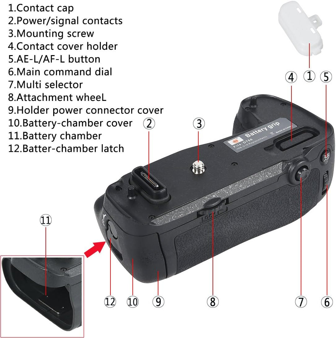 DSTE 2X EN-EL15 Batterie + USB Ladegerät with MB-D16 Batteriegriff Kompatibel für Nikon D750 DSLR Di