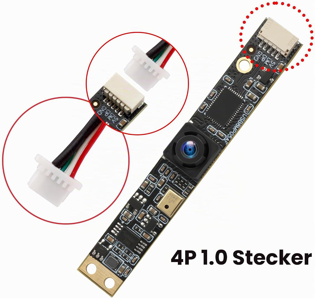 Mermaid 8MP USB-Kameramodul mit Mikrofon, 105 Grad Weitwinkel, Fester Fokus, kleine Lightburn 3D-Dru