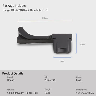 Haoge THB-M24B Metall Blitzschuh Daumenauflage Handgriff für Leica M Typ240 M240, M-P Typ 240 M240P,