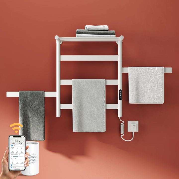 SONNI Elektrischer Handtuchhalter mit Beheizter Ablage 660x550mm, 140W Badheizkörper Elektrisch, Tuy