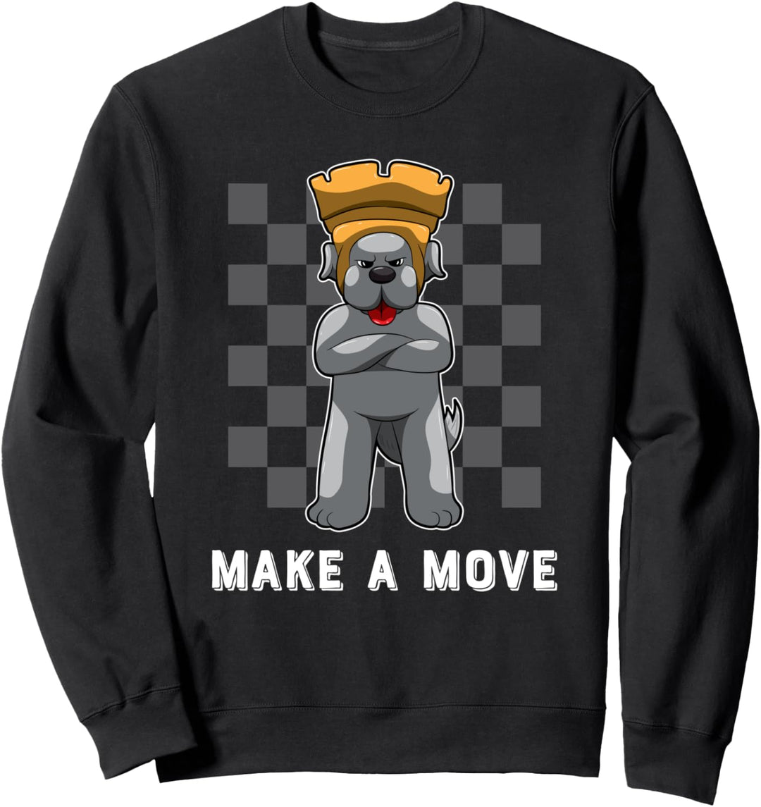 Schachbrettmuster mit Hund Turm Figur - Schach Sweatshirt