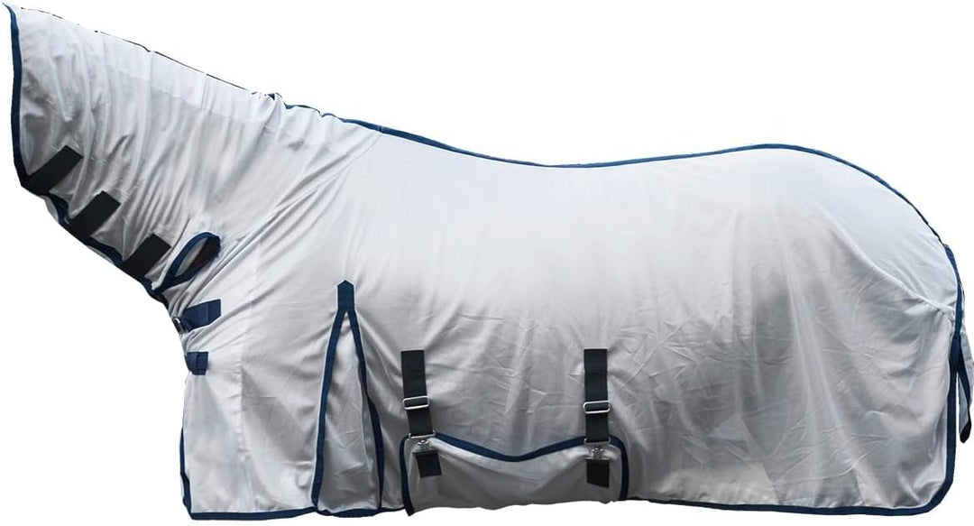 HKM 4057052161261 Fliegendecke -Lyon- Mit Halsteil7100 Silber145 145 cm Silber, 145 cm Silber