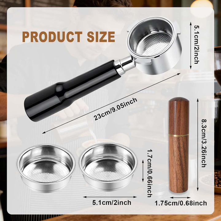 Siebträger Ohne Boden 51mm 3 Nasen Kompatibel mit DeLonghi Dedica EC680 EC685 EC885, 2x Edelstahl Si