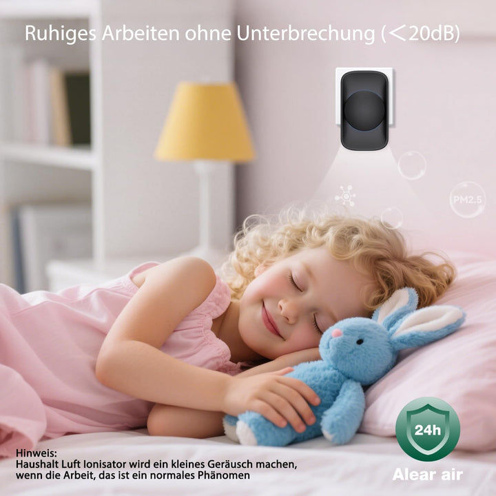 iDiskk Tragbarer Mini-Luftreiniger für Zuhause, Plug-in-Luftreiniger, geeignet für Schlafzimmer, Hau