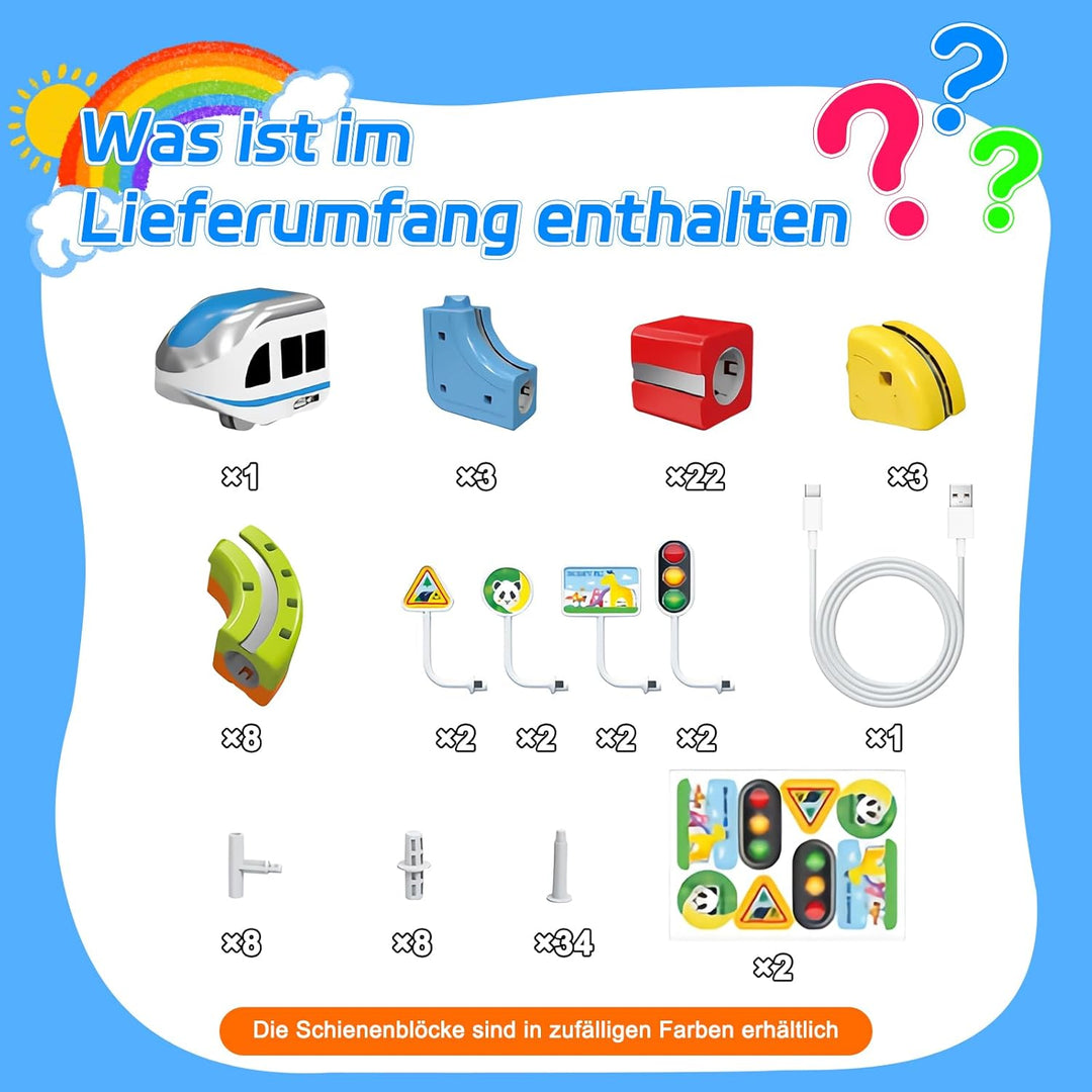Elektrische Eisenbahn, Flexible Rennstrecke mit Faszinierenden 3D-Layouts, Magnetisches DIY-Eisenbah