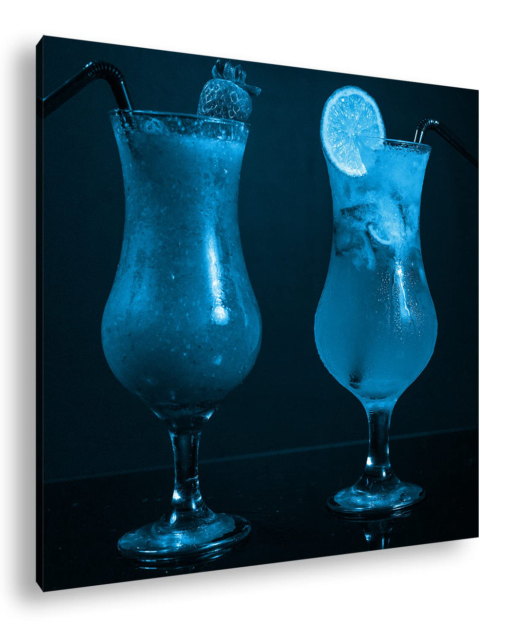 deyoli Dark appetitliche Cocktails Format: 40x40 Effekt: Zeichnung als Leinwandbild, Motiv auf Echth