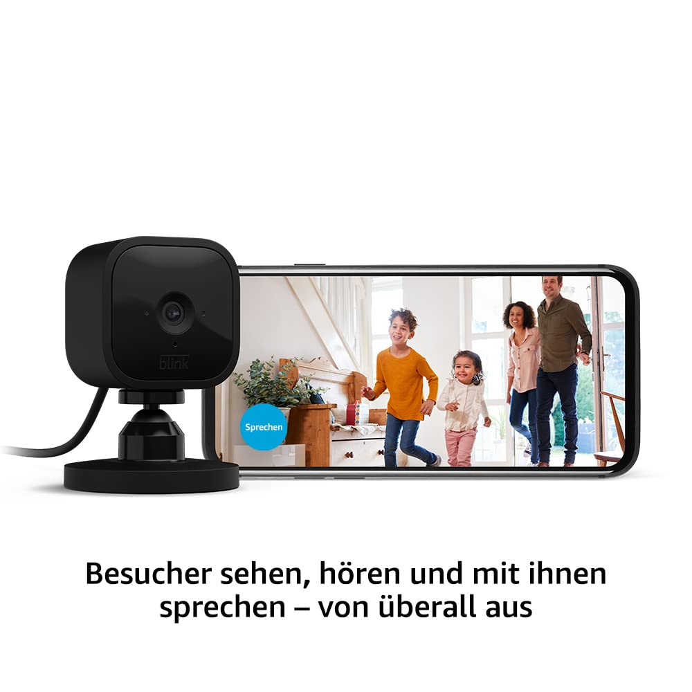 Blink Mini – Kompakte, smarte Plug-in-Überwachungskamera für innen, 1080p-HD-Video, Nachtsicht, Zwei