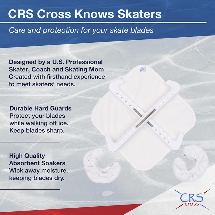 CRS Cross Skate Guards, Soakers and Towel Gift Set - Ice Skating Guards and Soft Skate Blade Covers