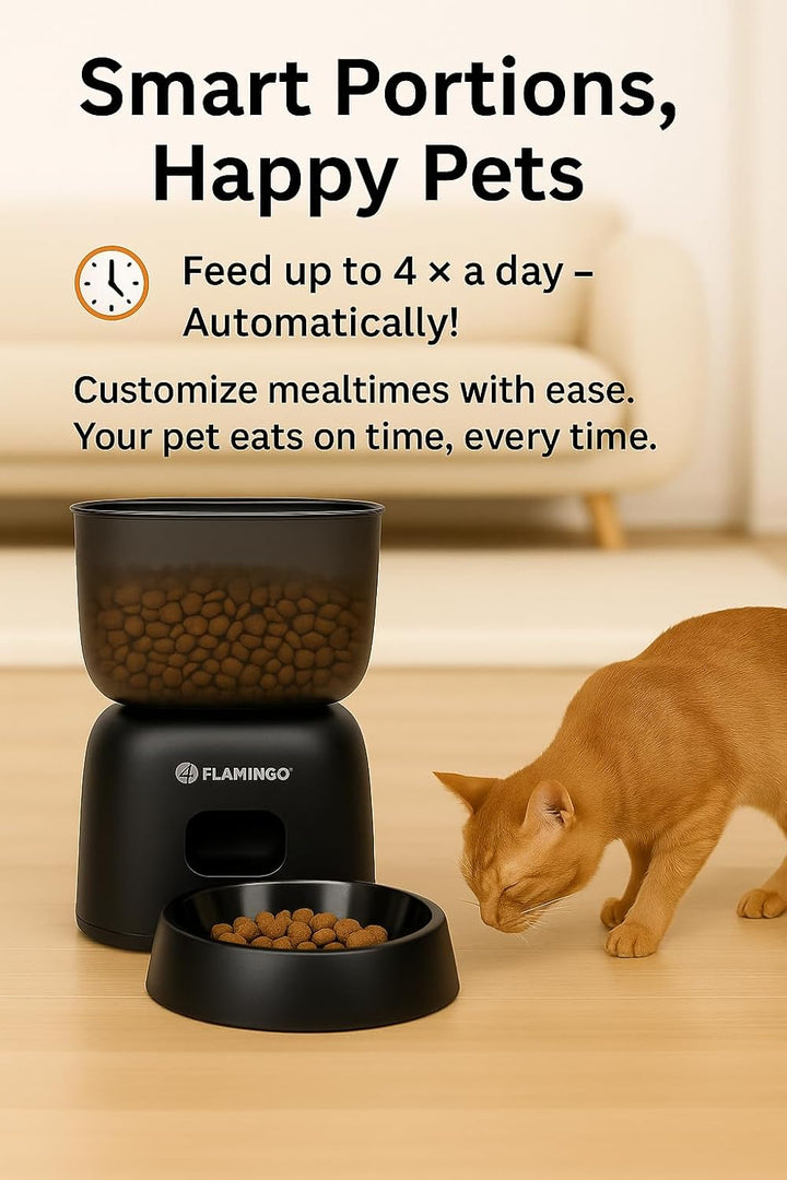 Flamingo Futterautomat Katze - Futterautomat Hund - Futterautomat Katze Nassfutter - 3L Trockenfutte