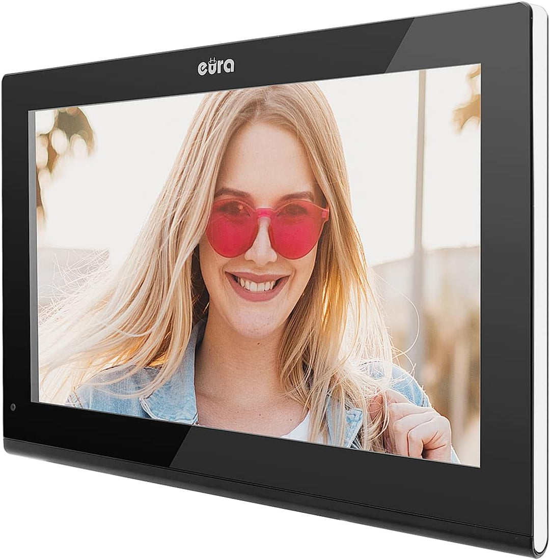 EURA VDP-99C5 4-Draht-Video-Gegensprechanlage, 10-Zoll-Farbmonitor, 2 Eingänge, WiFi, Verschlüsselun