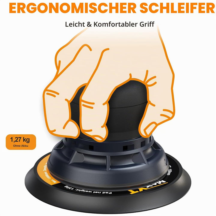 MAXXT Exzenterschleifer 150mm, 6-Zoll-Schleifmaschine, Bürstenlos, 230 Volt, 2,5 mm Exenterschleifma