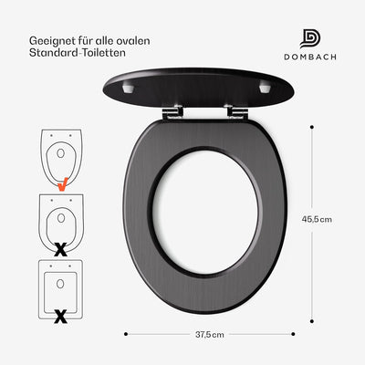 DOMBACH Toilettendeckel mit Absenkautomatik, Holz WC Sitz & Deckel, Rutschfester Klodeckel, Ovaler T