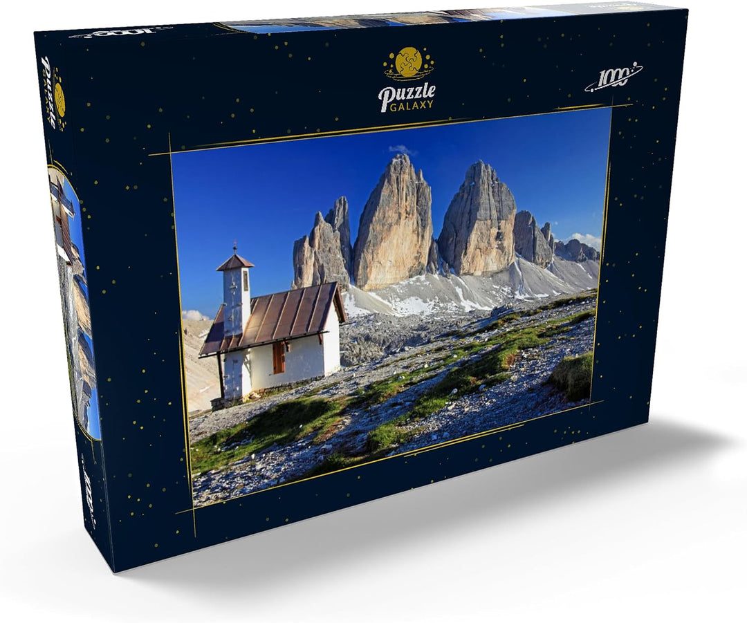 Kapelle an der Dreizinnenhütte gegen die Nordwände der DREI Zinnen, Sextner Dolomiten - Premium 1000