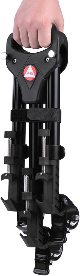 RGBS Photography Professional Heavy Duty Universal Folding Tripod Dolly with Rubber Wheels and Adjus