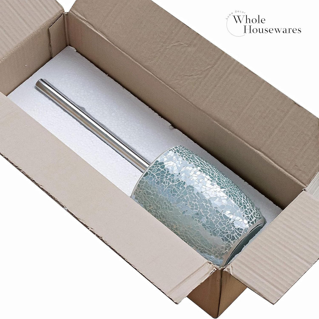 WHOLE HOUSEWARES Badezimmerzubehör Toilettenbürsten-Set – Toilettenbürste und Halter (Blaugrün), Bla