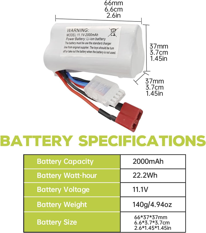 ZYGY 2PCS 11.1V 2000mAh T Plug Lithium Batterie für 210E 200E R608 2104 Brushless High Speed Wasse