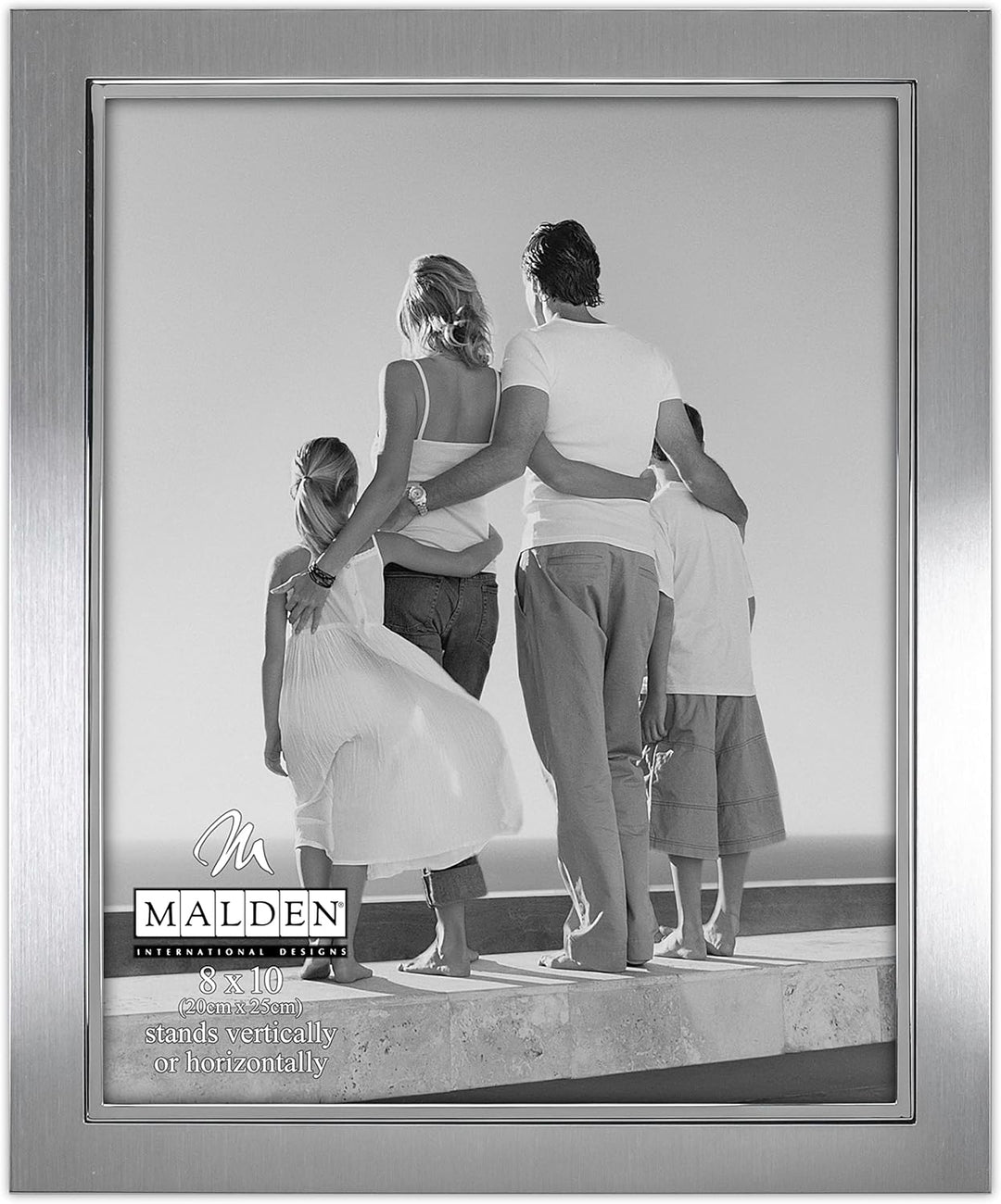 Malden International Designs Uptown Metallrahmen, matt, silberfarben, 20,3 x 25,4 cm, silberfarben S
