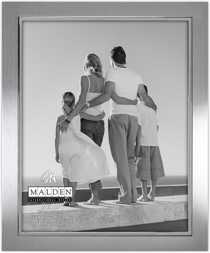 Malden International Designs Uptown Metallrahmen, matt, silberfarben, 20,3 x 25,4 cm, silberfarben S