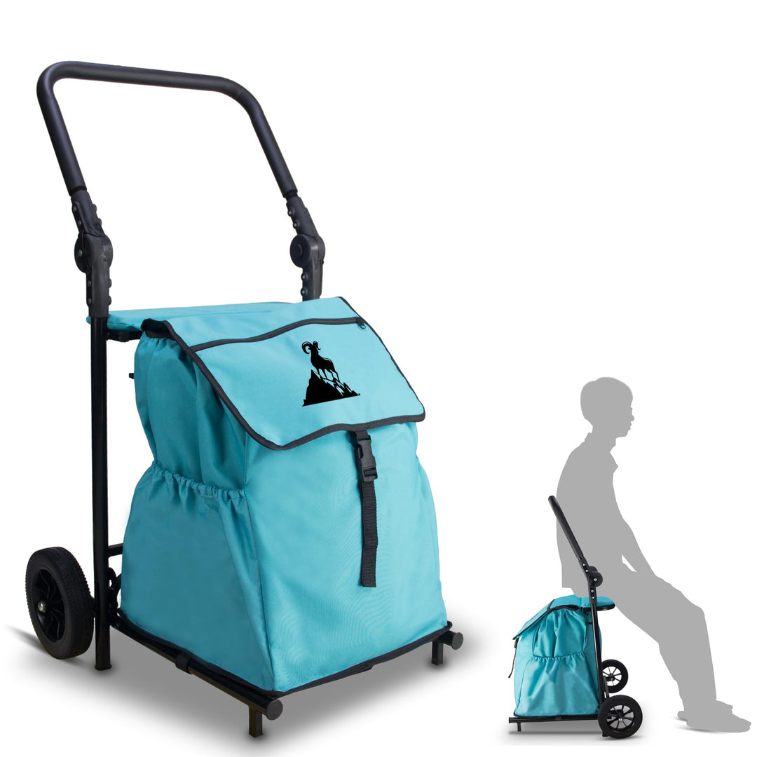 Einkaufstrolley, Klappbarer bis 50kg Einkaufswagen 120L Einkaufstasche Shoppingtrolley Handwagen für