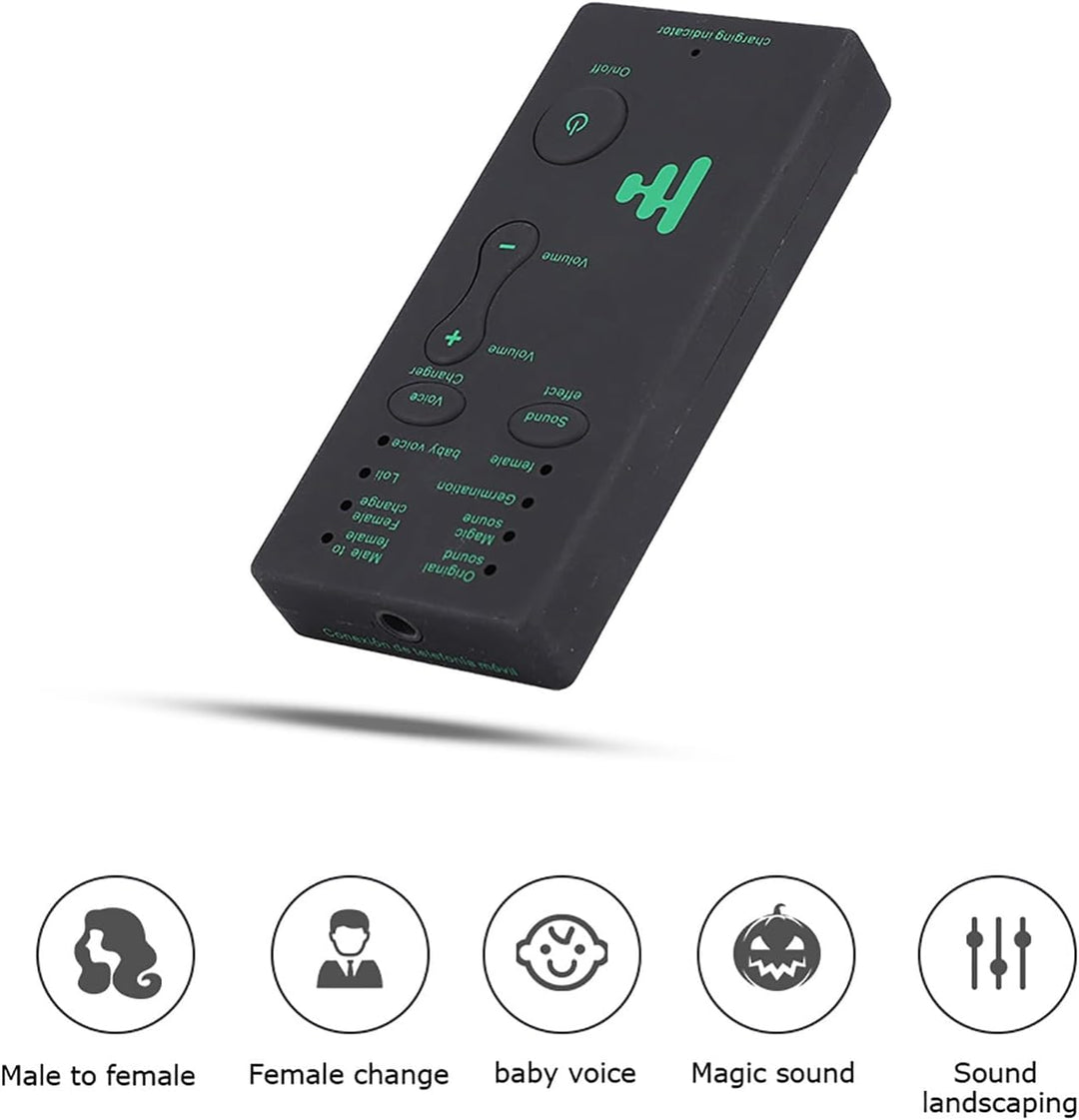 Tragbarer Voice Changer, 4 Sound Effects Phone Voice Changer Device Voice Disguiser, Soundeffektmasc