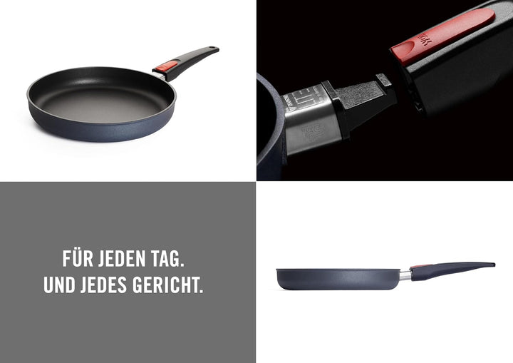 Woll Diamond Lite Flachpfanne - Induktiv -, Ø 26 cm, 5 cm hoch, mit abnehmbarem Stiel - Geeignet für