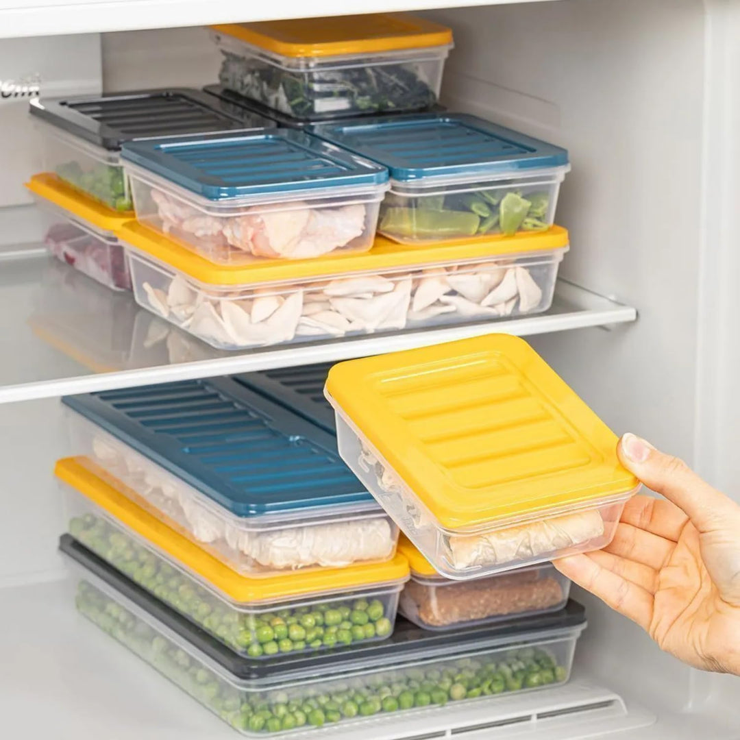 Stapelbare Frischhaltedosen, Vorratsdosen-Set, Gefrierfach & Kühlschrank Organizer mit Deckel, Frost