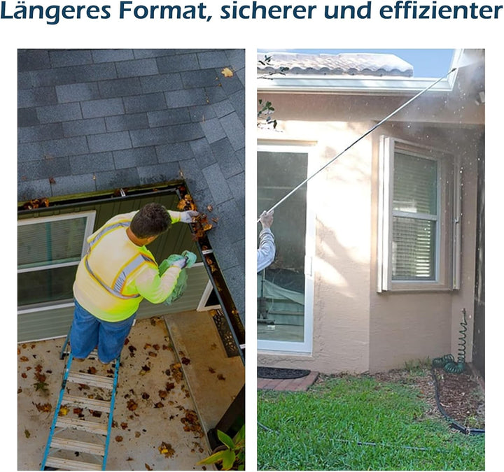 Teleskop-Hochdruckreinigerstab,CEIEVER Teleskop-Sprühstab 7,5M Einziehbare Dachrinnenreinigungswerkz