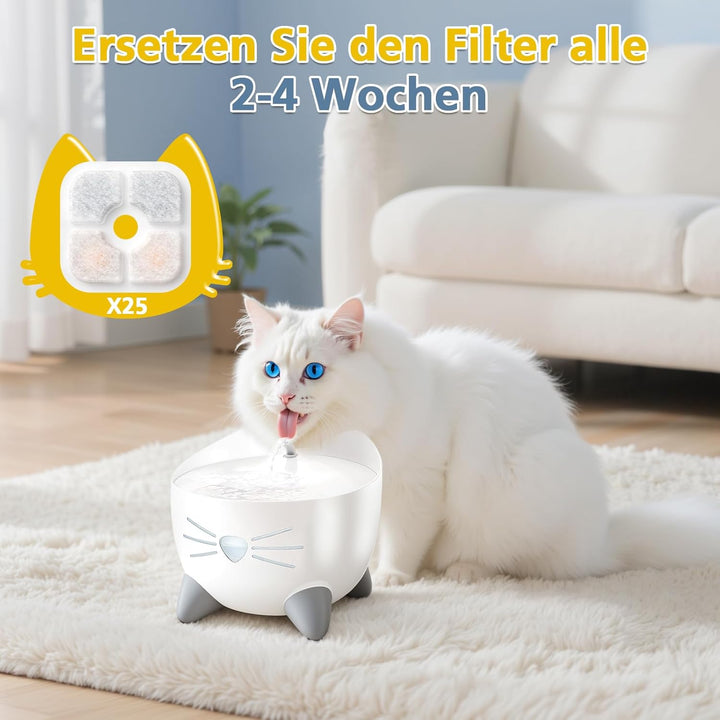 25 Stück katzenbrunnen filter Ersatz für catit pixi trinkbrunnen filter,filter für katzenbrunnen Mit