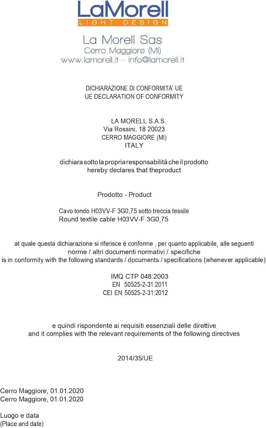 Textilkabel für Lampe, Stoffkabel 3-adrig (3x0,75mm²) - Sand/schwarz. Made in Italy (10 Meter), 10 M