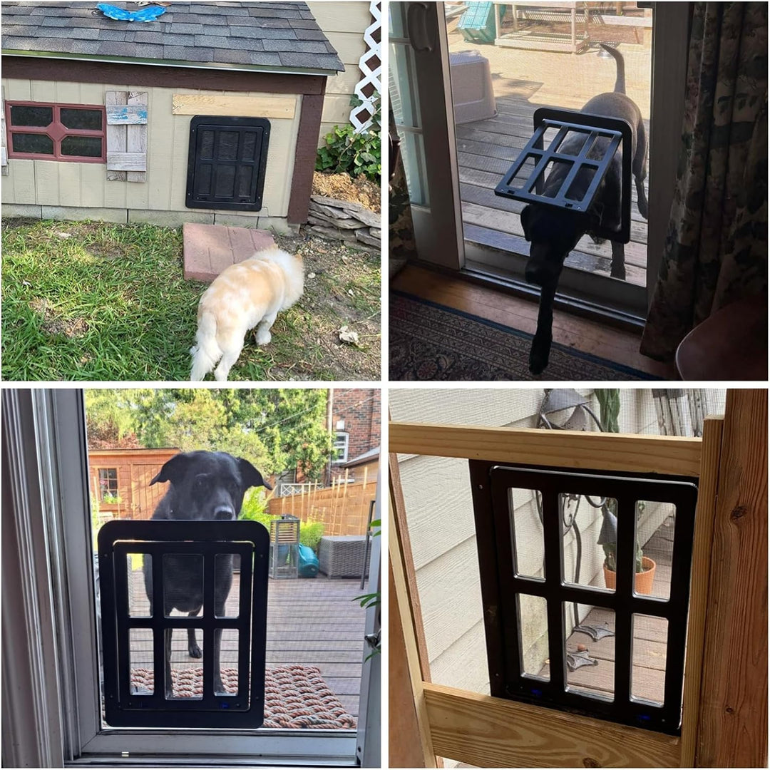 Enjoying Hund Fliegengittertür Katzentür mit Magnetklappe Abschliessbar Hundetüren für Schiebetür, B