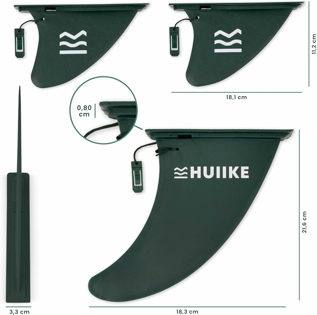 HUIIKE Sup Finne Stand Up Paddle 3 Stück Abnehmbare Ersatz Finne Sup mit Sicherheitsschloss, Stand U