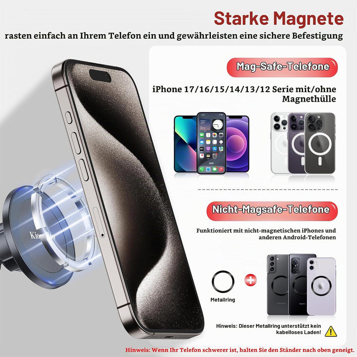 Mikrofonständer Telefonhalterung, Magnetische Telefonhalterung mit abnehmbarem Schwanenhals und Verr