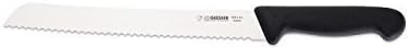 Giesser Brotmesser 24cm Klingenlänge mit Wellenschliff, schwarzer Griff, müheloses schneiden von Bro