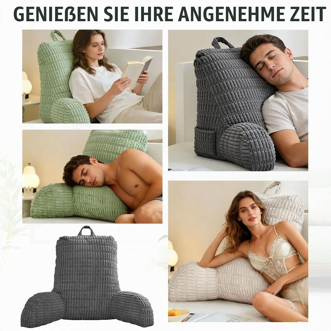 Lesekissen für Bett Und Sofa, Erwachsenensofa mit Rückenlehnenkissen, Sitzkissen mit Armlehne, Rücke