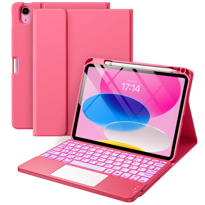 Vobafe Touchpad Hülle mit Tastatur für iPad A16 11 10 Generation 2025 2022, 11/10,9 Zoll, Magnetisch