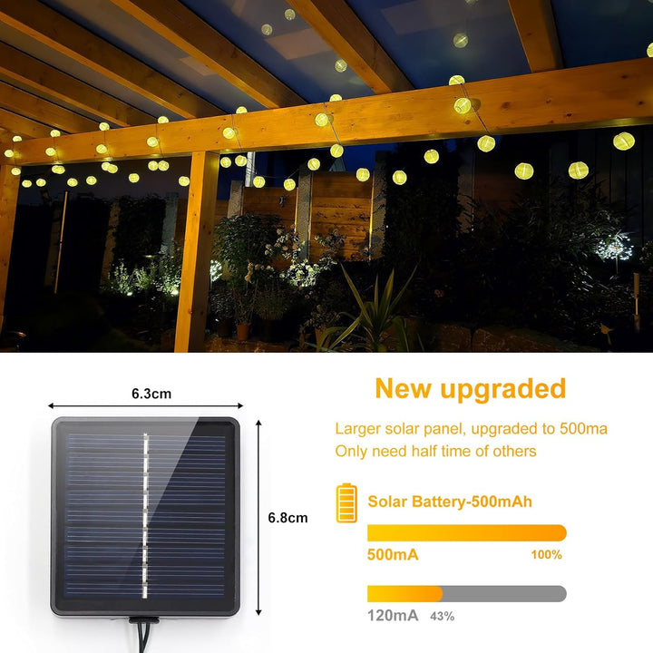 Auting Solar Lichterkette Lampion Aussen,Lampions Aussen Wetterfest 6M 20 LED Laternen Solarlampen f