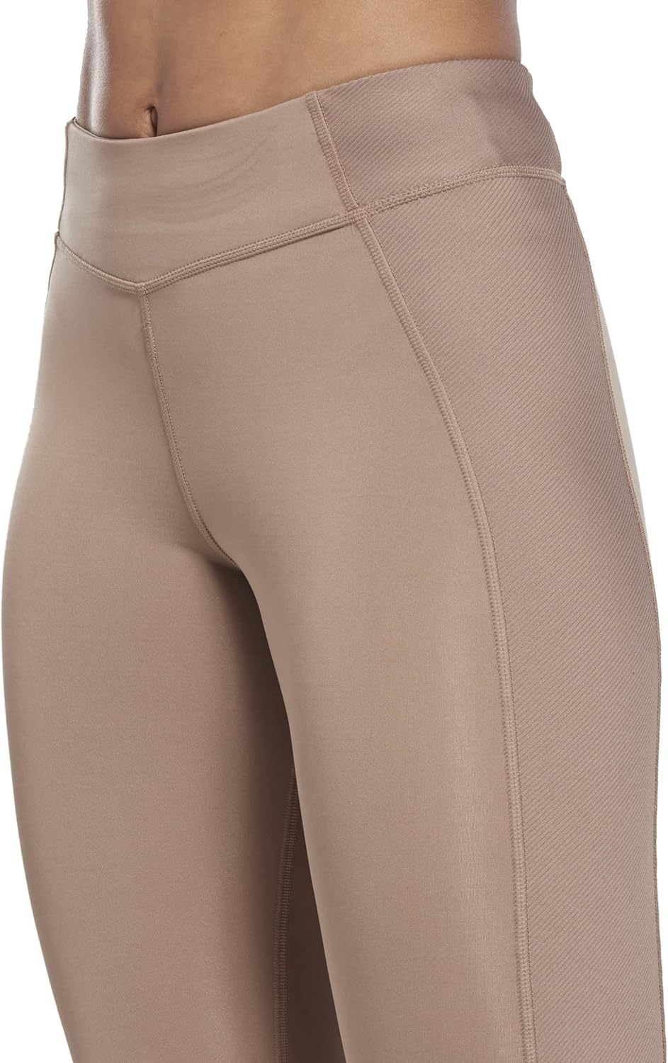 Reebok Damen Yoga High Rise Rib Yoga-Hose, XS Kurz Harmoniegrün