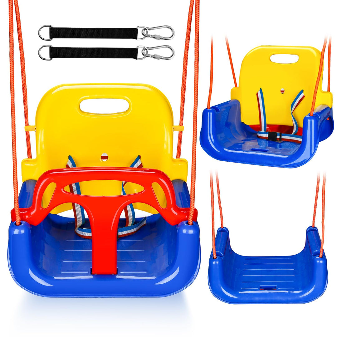 Ansobea Babyschaukel 3-in-1 Kinderschaukel Babysitz Abnehmbarer,Höhenverstellbar,Mitwachsende Kinder