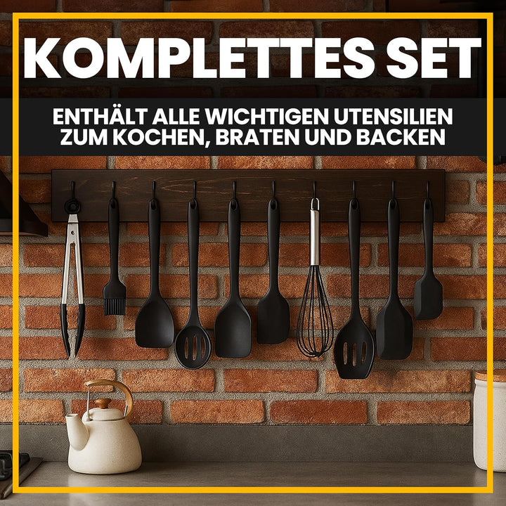 Retoo Silikon Küchenhelfer Set, 10 Stück Kochutensilien Kochgeschirr, Hitzebeständig, BPA-frei, Anti