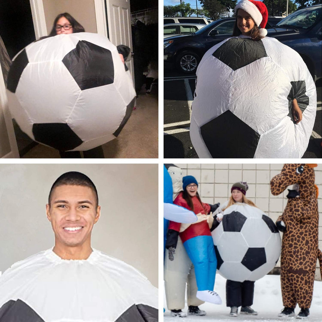 Aufblasbares Kostüm Fussball Soccer | Ausgefallenes Auflbaskostüm | Premium Qualität | Grösse Erwach